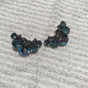 Elegant Blue Crystal Earrings